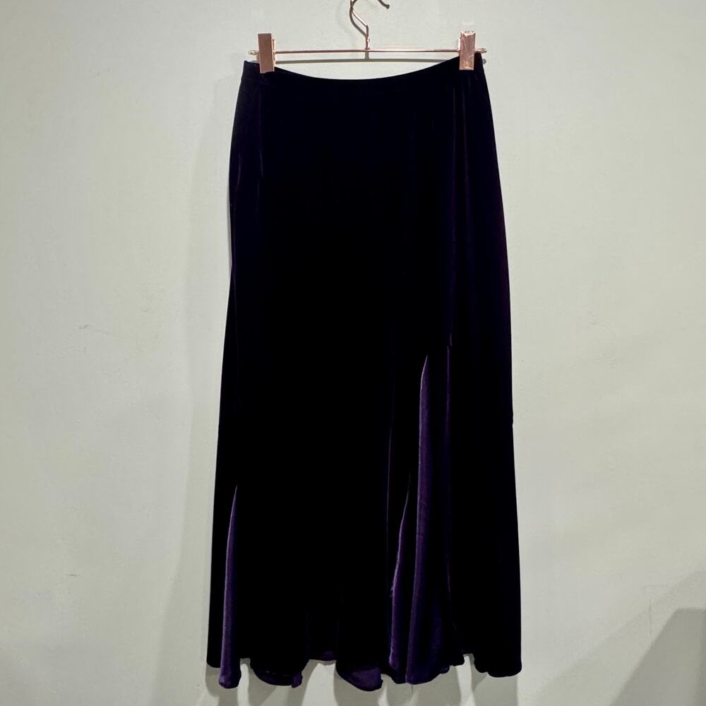Vintage Roman Originals Purple Velvet Mermaid Maxi Skirt Size 12